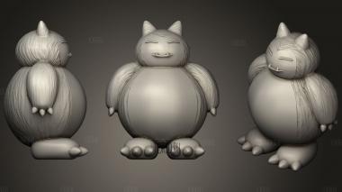 Textured Snorlax stl model for CNC